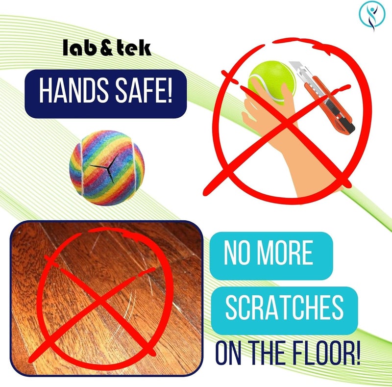 Labtek Ultra-Thick & Extra-Durable Precut Tennis Balls Pack | Pro Glide Kit for Walkers, Chairs, Furniture Feet, Desks, and Table Legs | Enhances Mobility & Protects Floors - Image 4